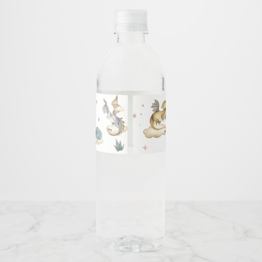 Little Dragon Baby shower Waterfles Etiket (Achterkant)