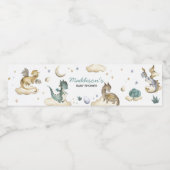 Little Dragon Baby shower Waterfles Etiket (Enkel label)