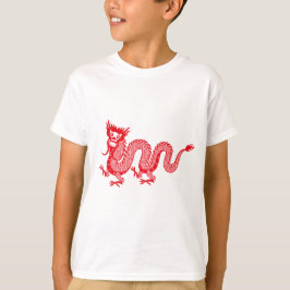 Little Dragon Delight: Chinese rode draak ontwerp T-shirt