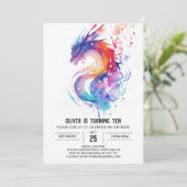 Little Dragon Dreams Waterverf Verjaardag Kaart (Staand voorkant)