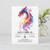 Little Dragon Fantasy Verjaardag Kaart (Staand voorkant)