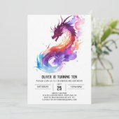 Little Dragon Fantasy Verjaardag Kaart (Staand voorkant)