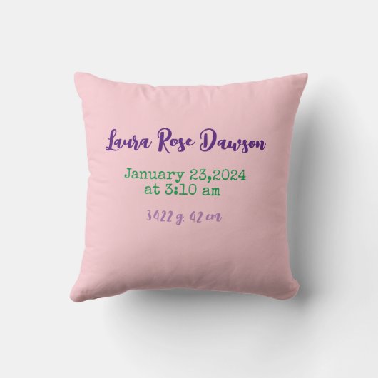 Little Dragon geboortestatus schattig groen waterv Kussen (Achterkant)