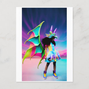 Little Dragon Girl Briefkaart