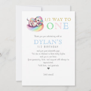 Little Dragon Halfway naar One Blue 6 maanden verj Bedankkaart