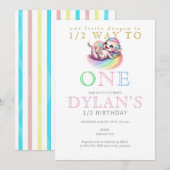 Little Dragon Halfway to One Pink 6 maanden Verjaa Kaart (Voorkant / Achterkant)