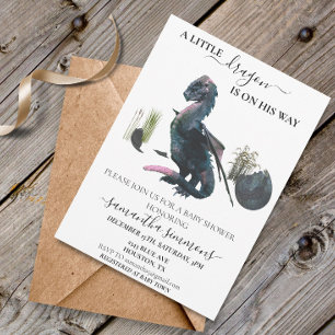 Little Dragon Hatched Egg Baby shower Fantasy Kaart