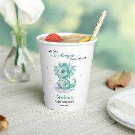 Little Dragon is on the Way Baby Shower Papieren Bekers