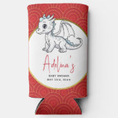 Little Dragon is op weg naar Schattige rood Baby s Seltzer Blikjeskoeler (Voorkant)