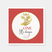 Little Dragon Schattige Rood Goud Baby 1e Verjaard Servet (Voorkant)