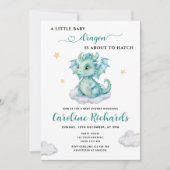 Little Dragon staat op het punt om Baby shower uit Kaart (Voorkant)
