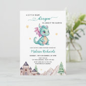 Little Dragon staat op het punt om Baby shower uit Kaart (Staand voorkant)