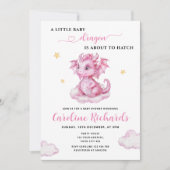Little Dragon staat op het punt om Baby shower uit Kaart (Voorkant)