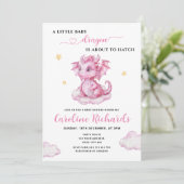 Little Dragon staat op het punt om Baby shower uit Kaart (Staand voorkant)