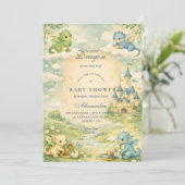 Little Dragon Storybook Baby Shower Kaart (Staand voorkant)