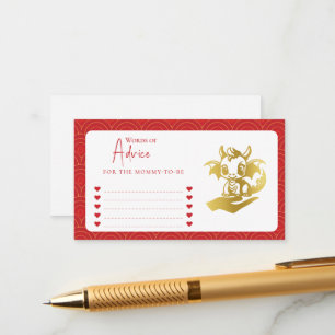 Little Dragon Woorden van advies Baby shower Informatiekaartje