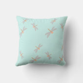 Little Dragonflies Pastel Aqua Custom Kussen (Achterkant)