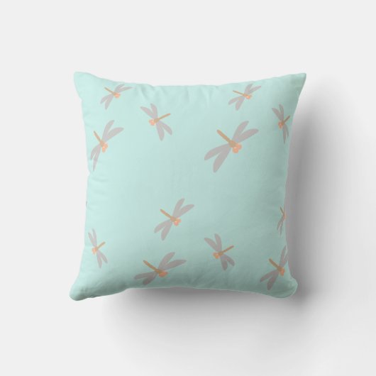 Little Dragonflies Pastel Aqua Custom Kussen (Achterkant)