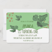 Little Dragons Glitter en Wolken Verjaardagsfeestj Kaart (Voorkant)