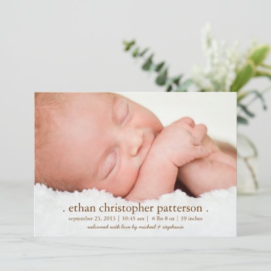 Little Dream Two Photo Modern Birth Announounement Aankondiging (Staand voorkant)