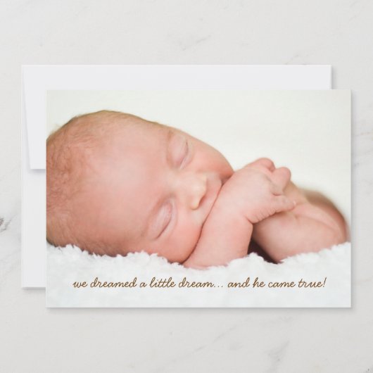 Little Dream Two Photo Modern Birth Announounement Aankondiging (Achterkant)