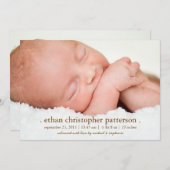 Little Dream Two Photo Modern Birth Announounement Aankondiging (Voorkant / Achterkant)