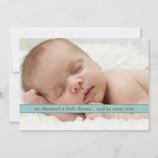 Little Dream Two Photo Modern Birth Announounement Aankondiging (Voorkant)