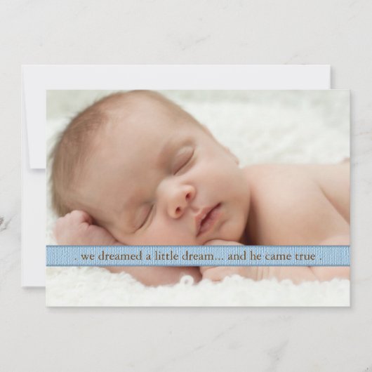 Little Dream Two Photo Modern Birth Announounement Aankondiging (Voorkant)