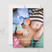 Little Dream Two Photo Modern Birth Announounement Aankondiging (Achterkant)