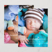 Little Dream Two Photo Modern Birth Announounement Aankondiging (Voorkant / Achterkant)