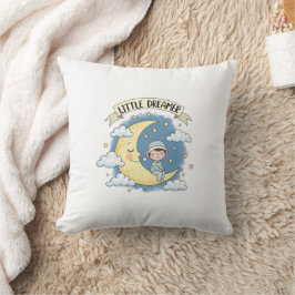 Little Dreamer Sleeping on Moon - Throw pillow Kussen