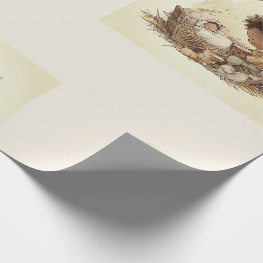 Little Drummer Boy Black Nativity Wrapping Paper 1 Cadeaupapier (Hoek)