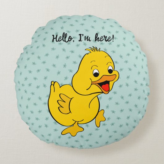 "Little Duck" Baby Pillow Rond Kussen (Voorkant)