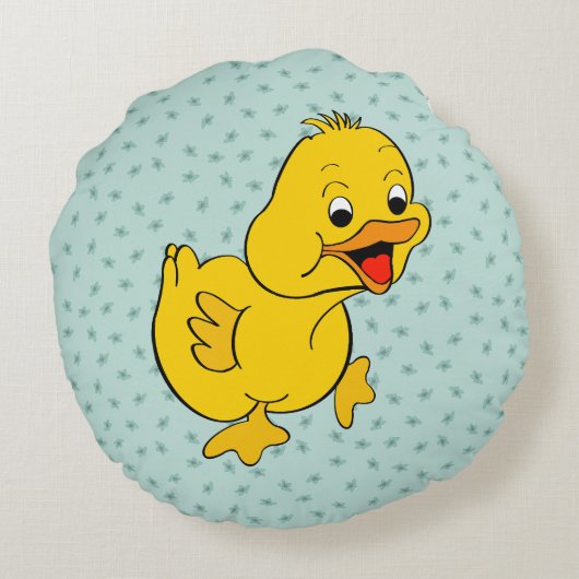 "Little Duck" Baby Pillow Rond Kussen (Achterkant)