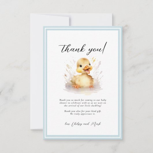 Little Duck Baby shower Dank je wel kaart (Voorkant)