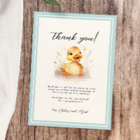 Little Duck Baby shower Dank je wel kaart
