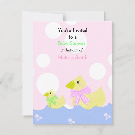Little Duck Baby shower Invitation Kaart (Voorkant)