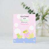Little Duck Baby shower Invitation Kaart (Staand voorkant)