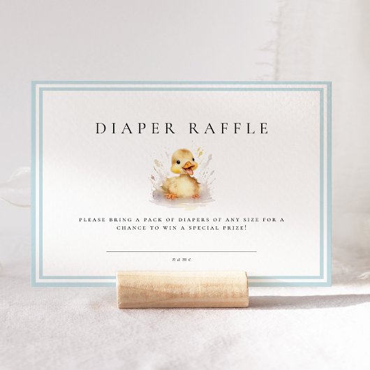 Little Duck Baby shower Luier Raffle Ticket
