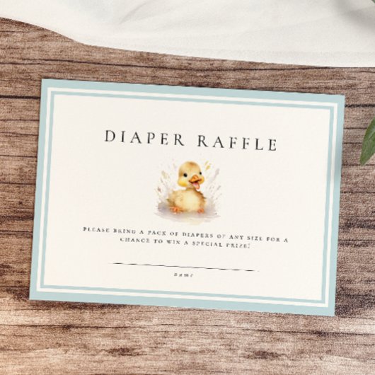 Little Duck Baby shower Luier Raffle Ticket