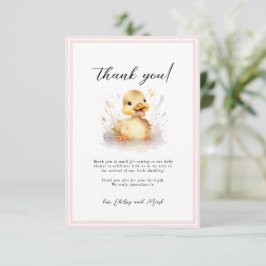 Little Duck Baby shower Roze bedankkaart