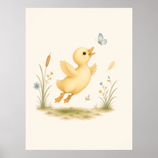 Little Duck & Butterfly-kinderkamer Poster (Voorkant)