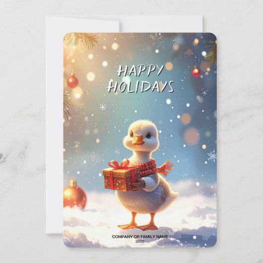 Little Duck Christmas Holiday Card Feestdagenkaart (Voorkant)
