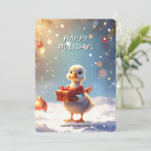 Little Duck Christmas Holiday Card Feestdagenkaart (Staand voorkant)
