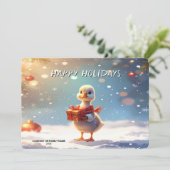 Little Duck Christmas Holiday Card Feestdagenkaart (Staand voorkant)