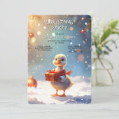 Little Duck Christmas Holiday Party Invitation Kaart (Staand voorkant)
