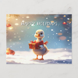 Little Duck Christmas Holiday Postcard Briefkaart