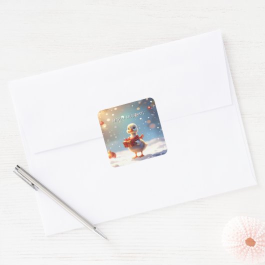 Little Duck Christmas Holiday Sticker (Envelop)