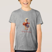 Little Duck Christmas Holiday Tri-Blend Shirt (Voorkant)