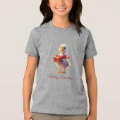 Little Duck Christmas Holiday Tri-Blend Shirt (Voorkant)